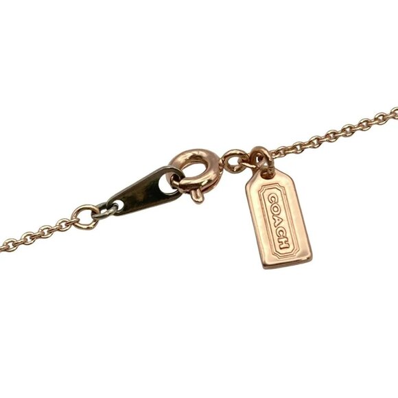 Auth COACH - Rose Gold Clear Hardware Rhinestones Necklace - Picture 4 of 4